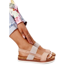 EVE Sandály se stříbrnou manžetou béžová Almeria béžový