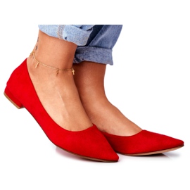 EVE Dámské balerínky v Spitz Suede Red Westley červený