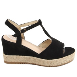 Černé espadrilky na klíncích WX-08 Black černý