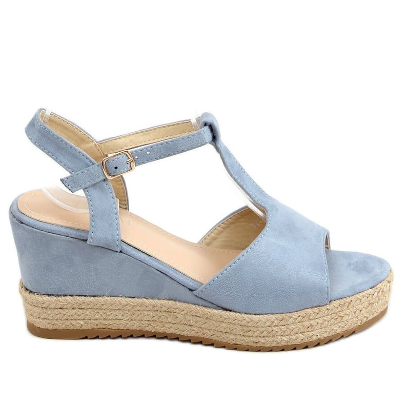 Modré espadrilky na klíncích WX-08 LT.BLUE modrý Modré espadrilky na klíncích WX-08 LT.BLUE modrý