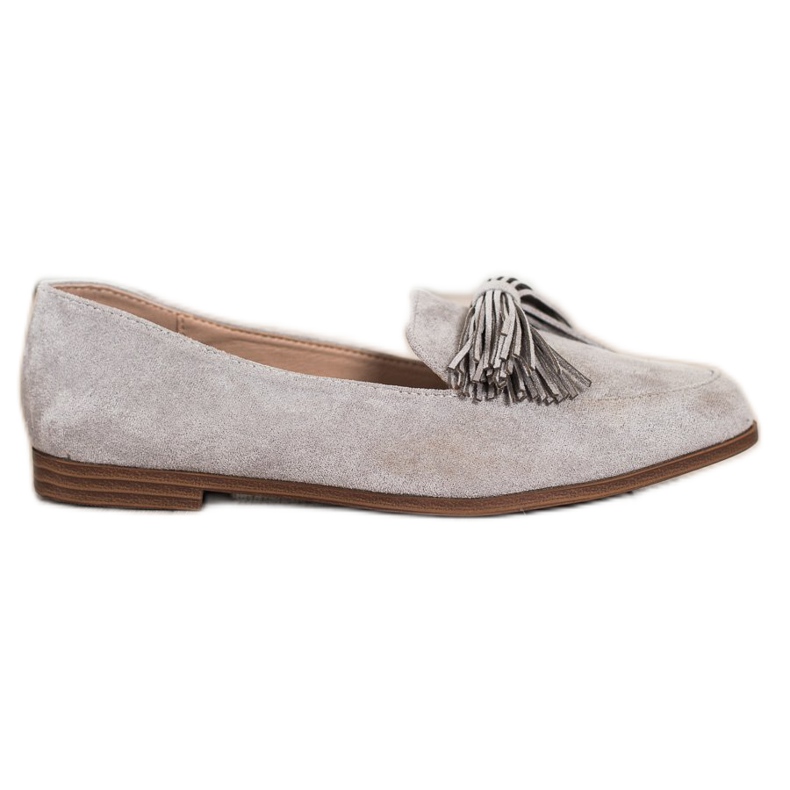 Evento Suede Lords s třásněmi šedá