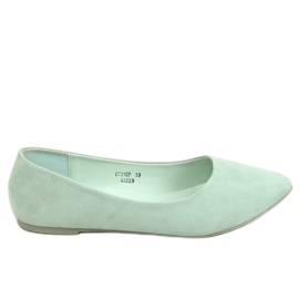 Balerínky hladký semišový celadon CC212P zelený