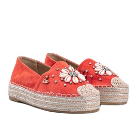 Oranžové espadrilky na robustní podrážce paní Nicki pomerančový