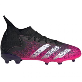 Kopačky Adidas Predator Freak.3 Fg Jr FW7530 bílá, černá, růžová černý