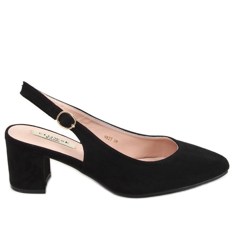 Černé lodičky s otevřenou patou černé 9R27 černé černá