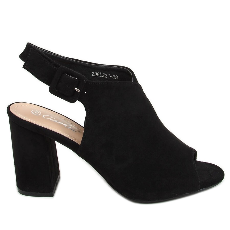 Sandály na širokém podpatku černé 2D6L221-89 černé černá