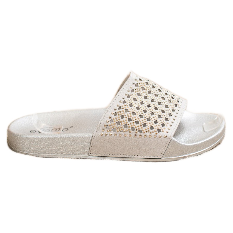 Evento Stylové pantofle s ozdobami šedá Evento Stylové pantofle s ozdobami šedá