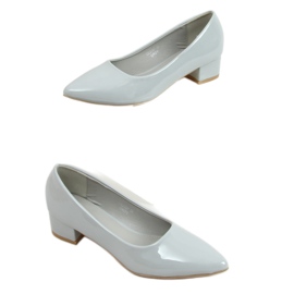 Šedá Lodičky na nízkém podpatku šedá CC206P Šedá Šedá Lodičky na nízkém podpatku šedá CC206P Šedá