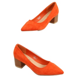 Lodičky na dřevěných podpatcích oranžová CL75P Orange pomerančový