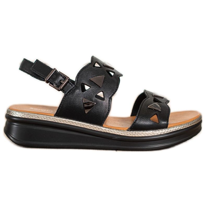 Černé Sandály Na Platformě Sergio Leone černá