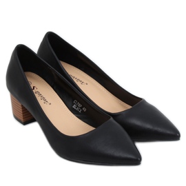 Lodičky na širokých podpatcích černé CL76P Black černý