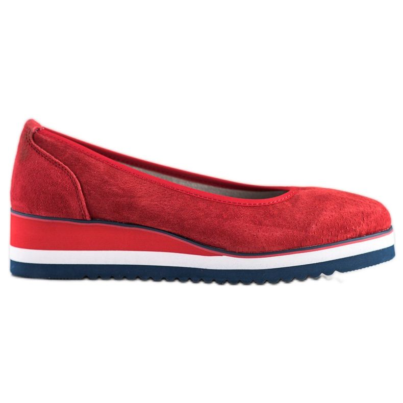 Filippo Kožená klínová čerpadla červené Filippo Kožená klínová čerpadla červené