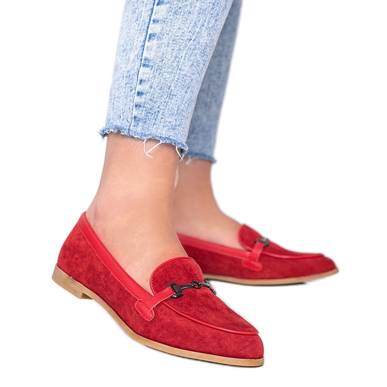 Mokasíny z eko semiše Red Juliette červené