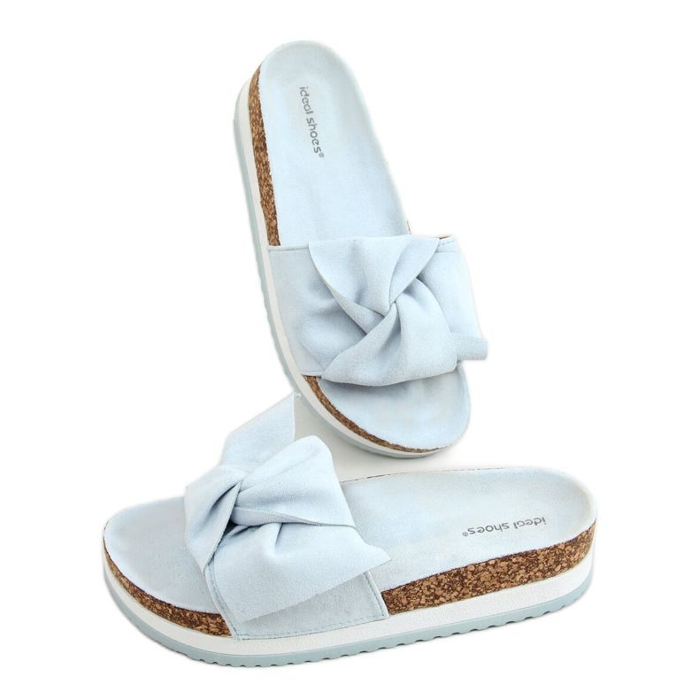 Modré pantofle s vysokou podrážkou 8228 Modré modrý Modré pantofle s vysokou podrážkou 8228 Modré modrý