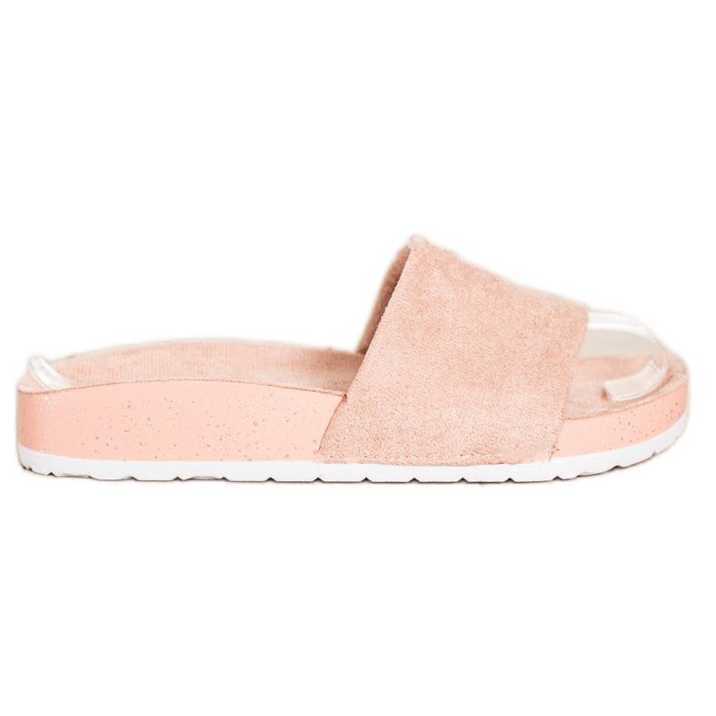 SHELOVET Módní semišové pantofle růžový