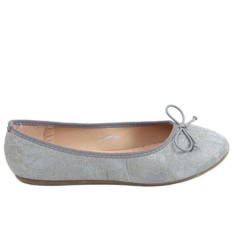 Šedé krajkové balerínky DY-12 Grey šedá