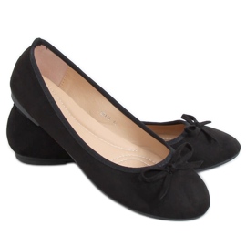 Černé semišové balerínky 9F116 Black černý