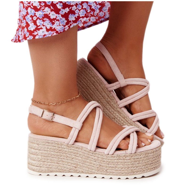 PS1 Béžové sandály na platformě s pletenou béžovou bláznivou láskou béžový