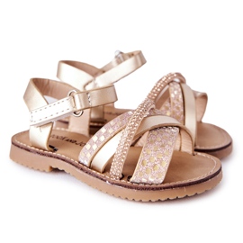 FR1 Dětské sandály s flitry Golden Becky zlatý FR1 Dětské sandály s flitry Golden Becky zlatý