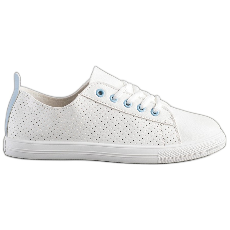 SHELOVET Prolamované tenisky s eko kůží bílý