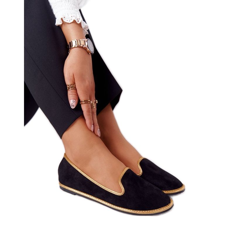 Dámské semišové mokasíny Lu Boo černé černá Dámské semišové mokasíny Lu Boo černé černá