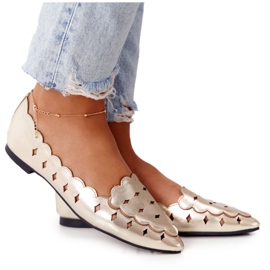 Dámské prolamované mokasíny Lu Boo Golden zlatý Dámské prolamované mokasíny Lu Boo Golden zlatý