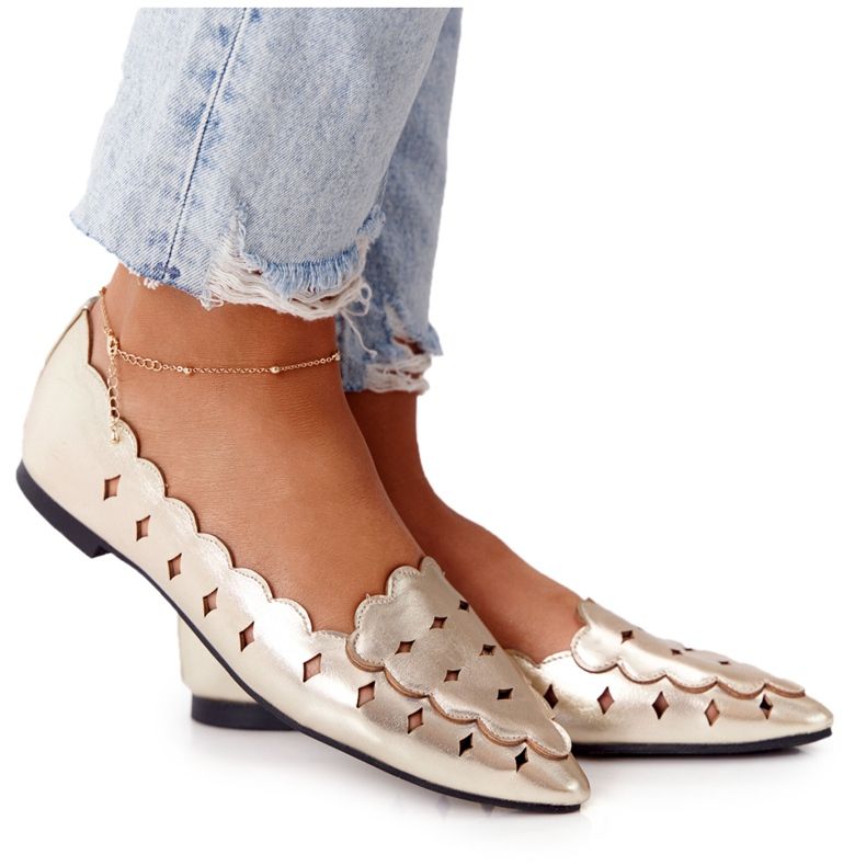 Dámské prolamované mokasíny Lu Boo Golden zlatý