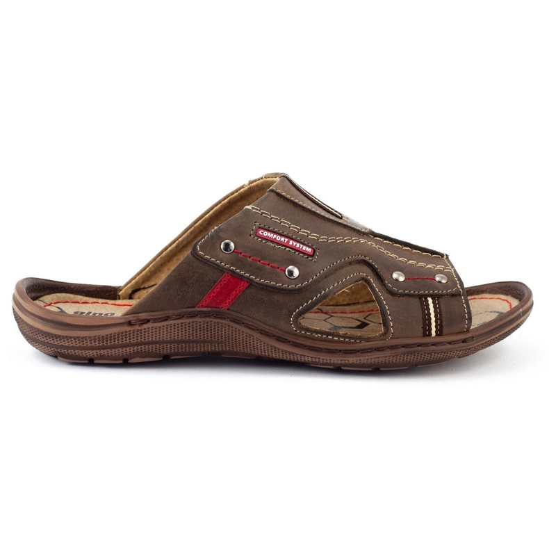 Olivier Pánské hnědé pantofle 334GT hnědý