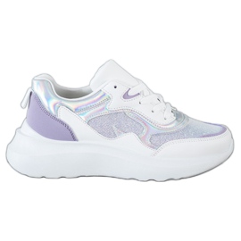 Sweet Shoes Tenisky se třpytkami bílý fialová