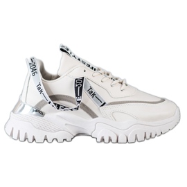 Ideal Shoes Béžové módní tenisky béžový