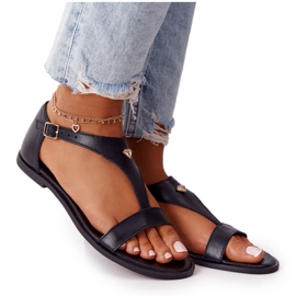 Dámské kožené sandály Nicole 2648 černé černá