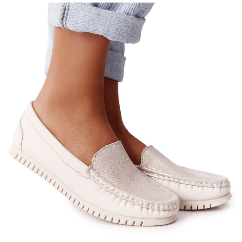 S.Barski Dámské kožené mokasíny S. Barski 97630 Ecru S.Barski Dámské kožené mokasíny S. Barski 97630 Ecru