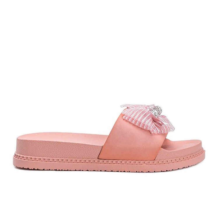 Růžové pantofle s mašlí Dido růžový Růžové pantofle s mašlí Dido růžový