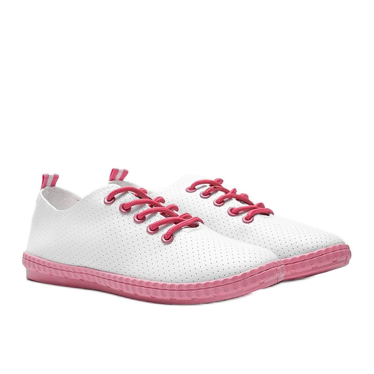 BM Dovolte mi prolamované bílé a růžové tenisky bílý