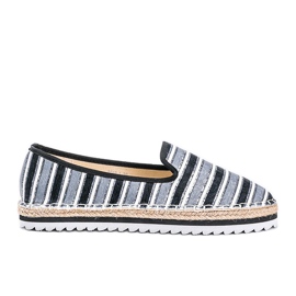 Černé pruhované espadrilky z Ottawy černý šedá