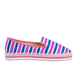 Ottawské růžové pruhované espadrilky námořnická modř růžový