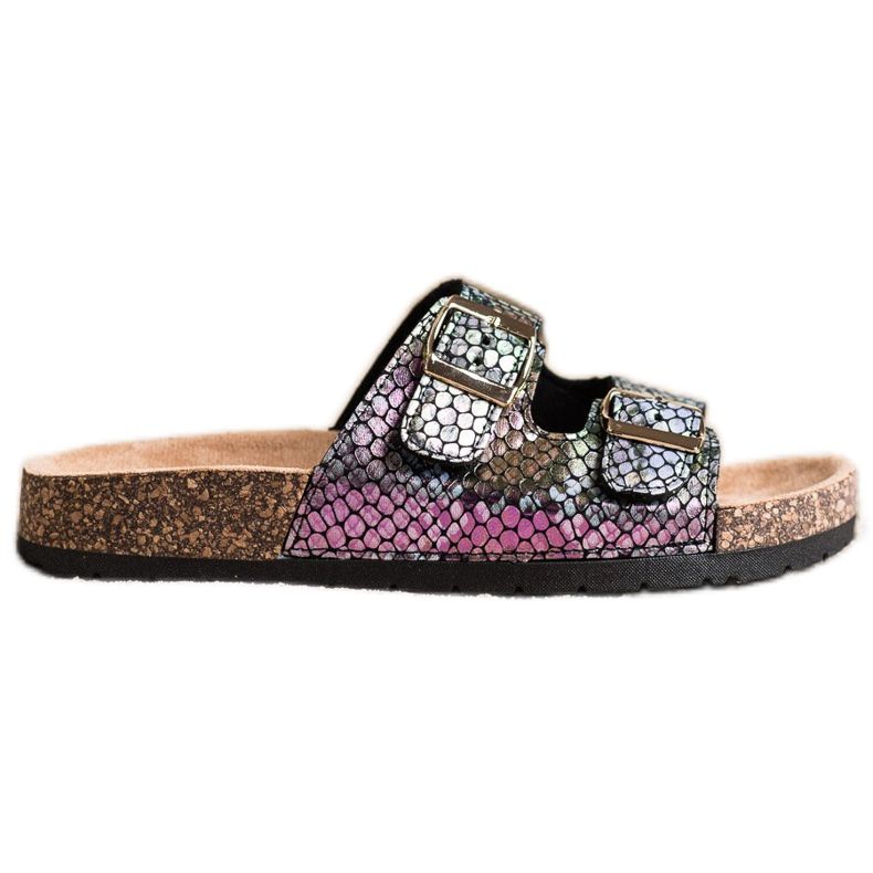 SHELOVET Pantofle s efektem Holo černá