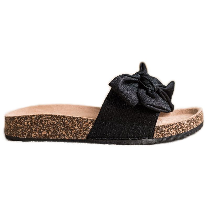 SHELOVET Pantofle S Mašlí černá