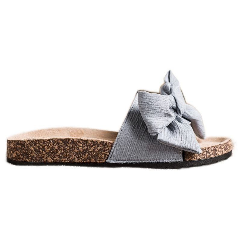 SHELOVET Pantofle S Mašlí šedá