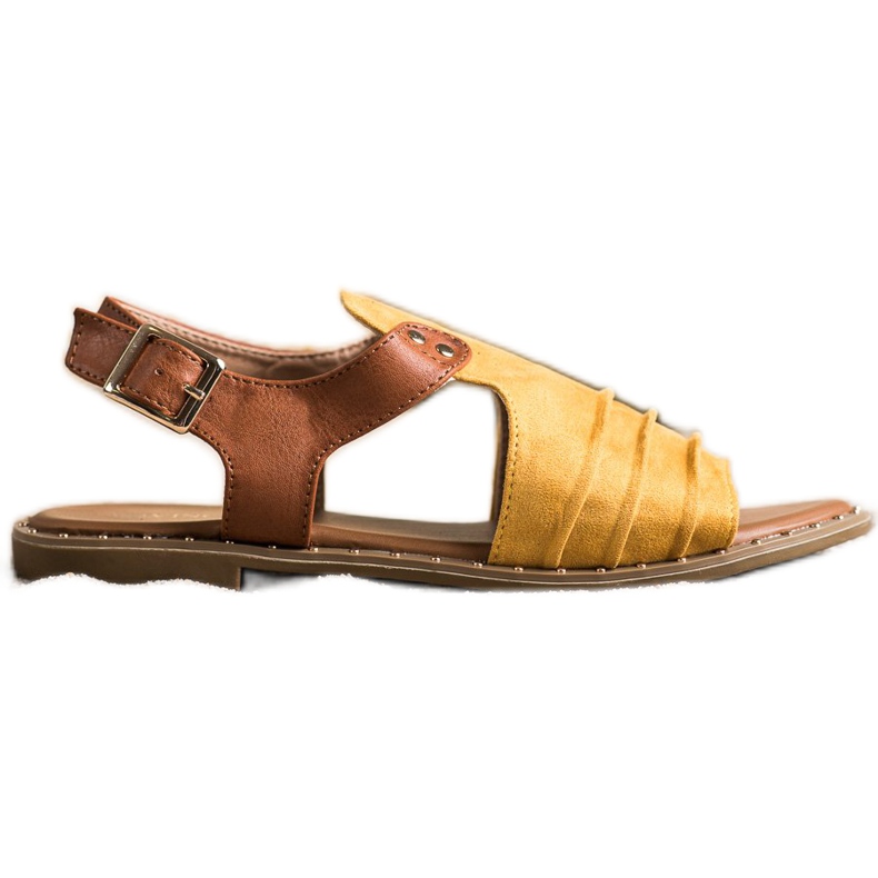 Uzavřené sandály VINCEZA hnědý žlutá