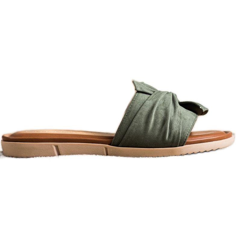 Semišové pantofle VINCEZA zelená