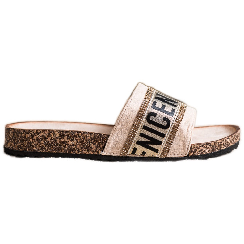 Módní pantofle Vinceza béžový