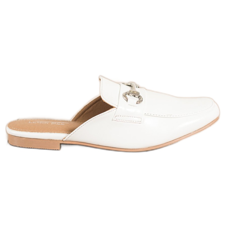 SHELOVET Elegantní pantofle s ozdobou bílý