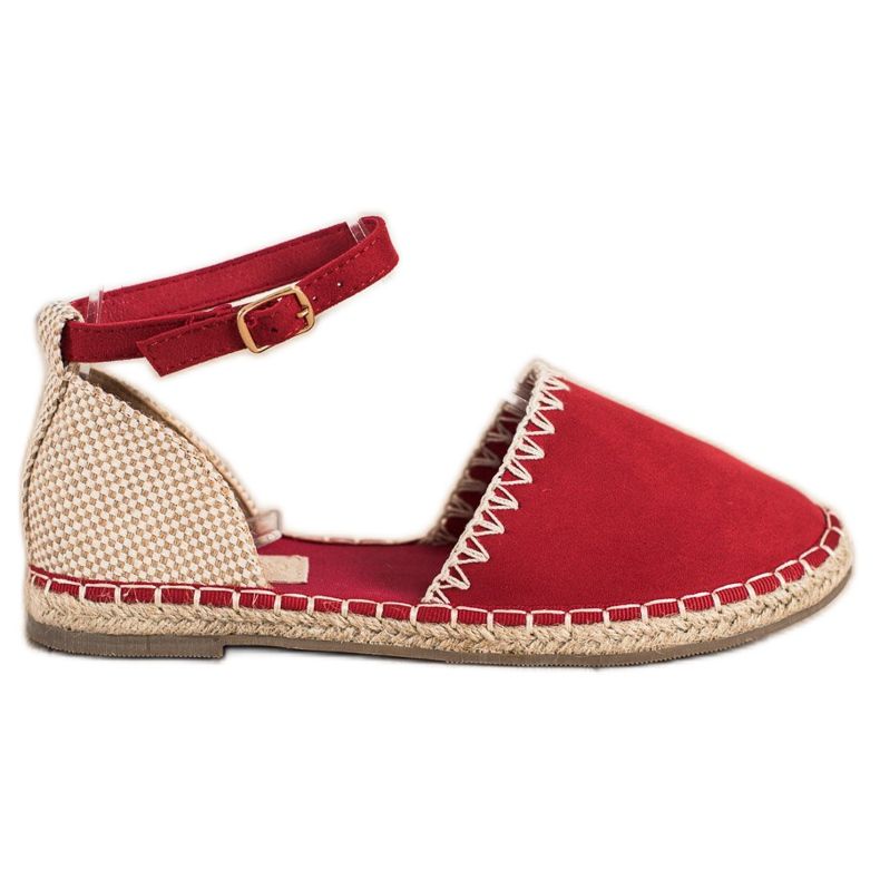 Goodin Červené espadrilky se semišem béžový