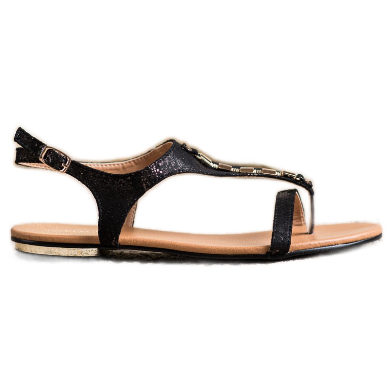 Sandály se zlatými ozdobami VINCEZA černá