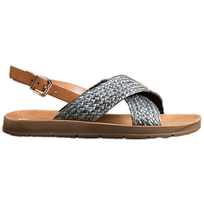 SHELOVET Pohodlné pletené sandály černá