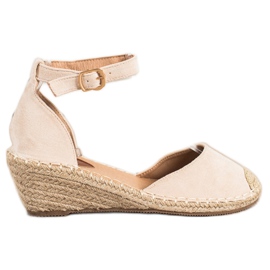 SHELOVET Klínové espadrilky béžový SHELOVET Klínové espadrilky béžový