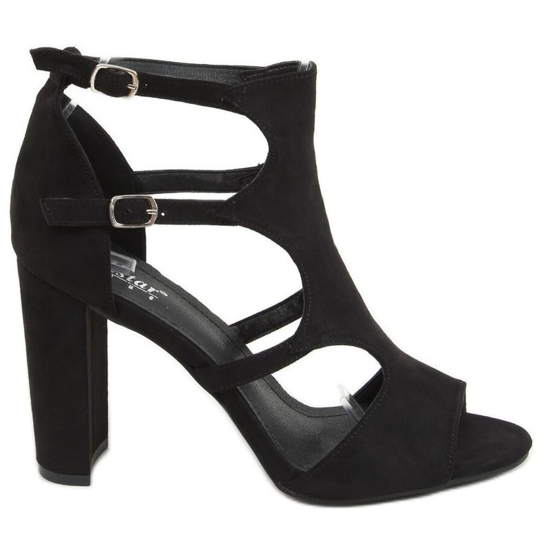 Černé sandály na vysokém podpatku NS111P Black černá Černé sandály na vysokém podpatku NS111P Black černá