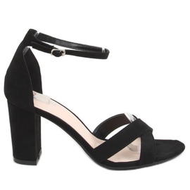 Černé sandály na vysokém podpatku NF-63P Black černý