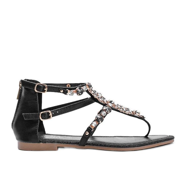 Černé sandály bohatě zdobené Yosemite černá